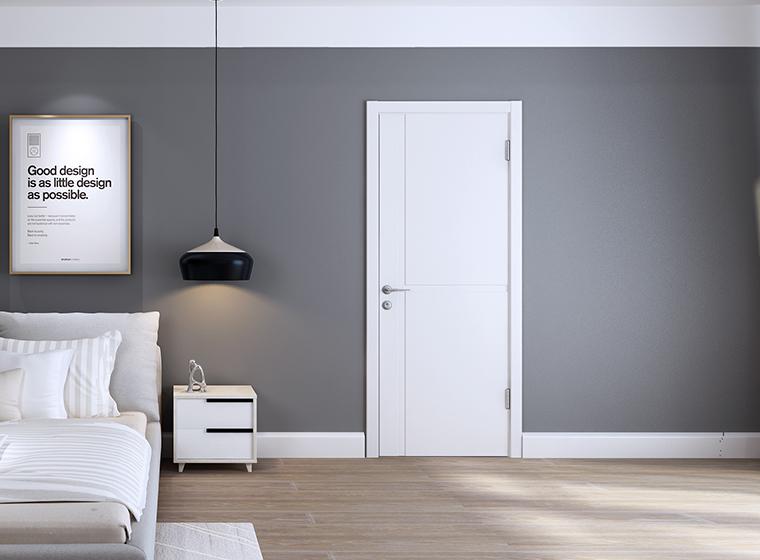 索菲亚木门现代简约室内门静音卧室门房门实木复合白色平开门定做